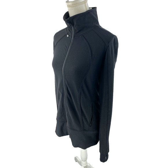 Lululemon‎ Womens 8 Nice Asana Full Zip Jacket Black Athlesiure Zip Pockets - Picture 6 of 12